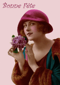 Jolie dame avec bouquet pour mamie